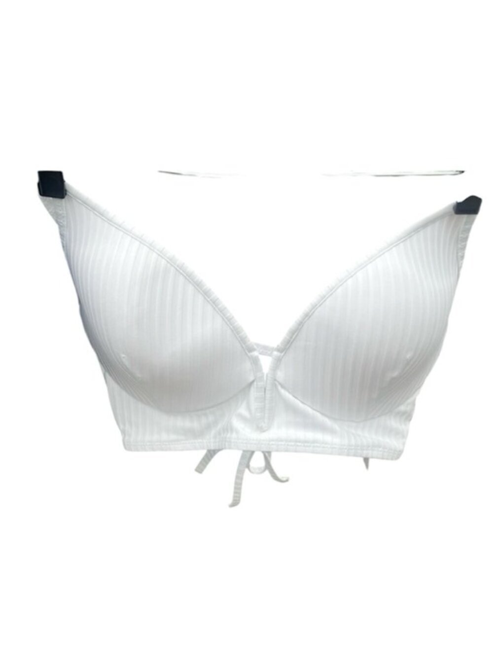 Woman’s longline V-wire bikini top shade & shore white 34 C